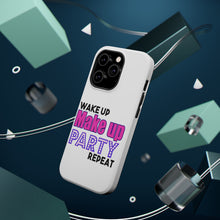 DistinctInk ToughCase for Apple iPhone, Compatible with MagSafe Charging - Wake Up Make Up Party Repeat