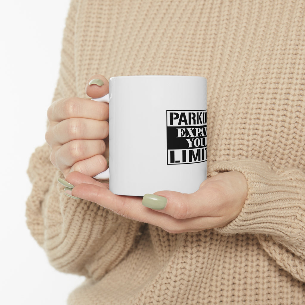 Glossy White Coffee / Tea Mug - Parkour Expand Your Limits, view 10
