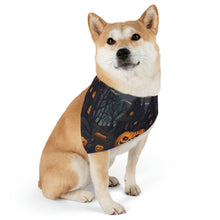 DistinctInk Adjustable Pet Banana Collar with Spooky All Hallows' Eve Design for Halloween