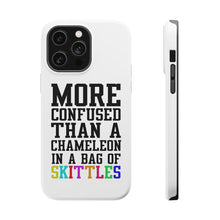 DistinctInk ToughCase for Apple iPhone, Compatible with MagSafe Charging - More Confused than Chameleon in Skittles