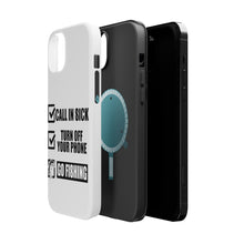 DistinctInk ToughCase for Apple iPhone, Compatible with MagSafe Charging - Call in Sick, Turn Off Phone, Go Fishing