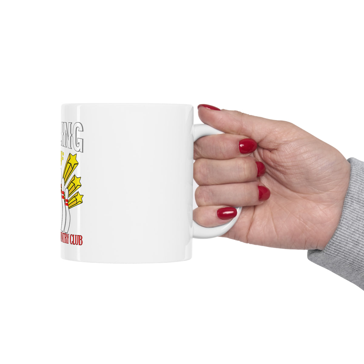 Glossy White Coffee / Tea Mug - Bowling Alley The Poor Man's Country Club, view 12