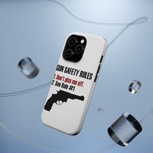 DistinctInk ToughCase for Apple iPhone, Compatible with MagSafe Charging - Gun Safety Rules, Don't Piss Me Off
