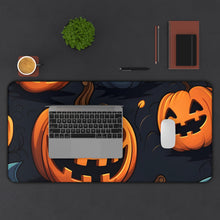 DistinctInk Desk Mat with Nightly Fright of Bats and Ghouls Design for Halloween