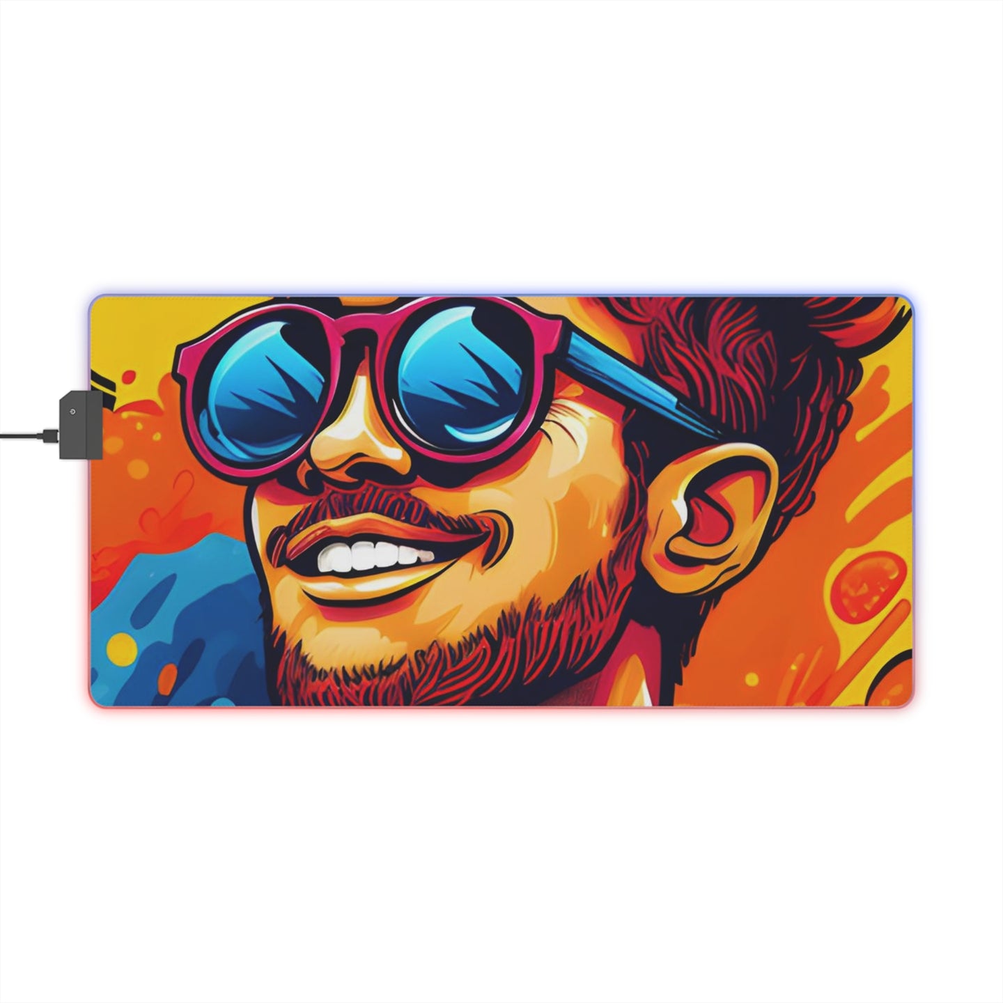 DistinctInk LED Gaming Mouse Pad with The Power of Simplicity Design for LGBTQ+ Pride