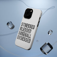 DistinctInk ToughCase for Apple iPhone, Compatible with MagSafe Charging - Stressed Blessed Baseball Obsessed