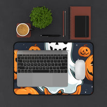 DistinctInk Desk Mat with Ghost Skeleton Spooky Pumpkins Design for Halloween