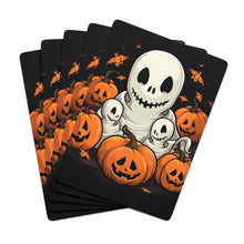 DistinctInk Playing Poker Cards with Ghost Skeleton Pumpkin Pattern Design for Halloween