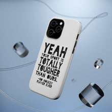 DistinctInk ToughCase for Apple iPhone, Compatible with MagSafe Charging - Yeah Your Sport Is Totally Tougher Hockey
