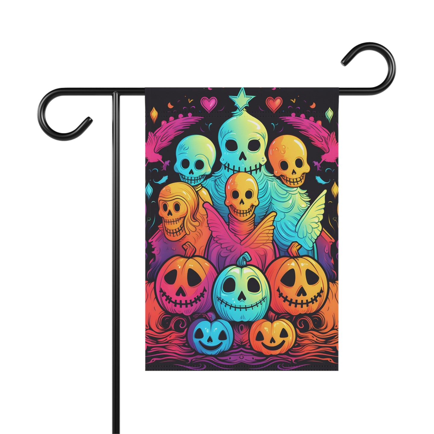 DistinctInk Garden & House Banner Flag with The Joy of Connecting Design for Halloween  LGBTQ+ Pride