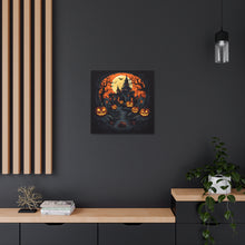 DistinctInk Canvas Wall Art with Darkness Falls on Halloween for Halloween