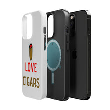 DistinctInk ToughCase for Apple iPhone, Compatible with MagSafe Charging - I Love Cigars