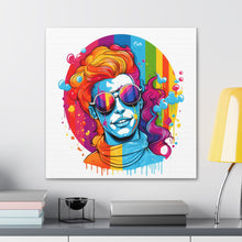 DistinctInk Canvas Wall Art with Leading with Courage and Grace for LGBTQ+ Pride