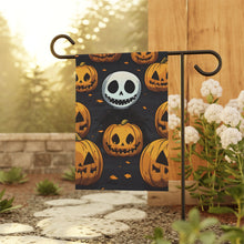 DistinctInk Garden & House Banner / Flag with Ghastly Skeleton Pumpkins Design for Halloween