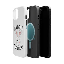DistinctInk ToughCase for Apple iPhone, Compatible with MagSafe Charging - Rabbit Cuteness - Bunny Ears