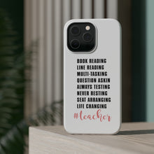 DistinctInk ToughCase for Apple iPhone, Compatible with MagSafe Charging - Teacher Book Reading Line Multi Tasking