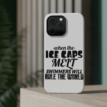 DistinctInk ToughCase for Apple iPhone, Compatible with MagSafe Charging - When Ice Caps Melt Swimmer Rule the World