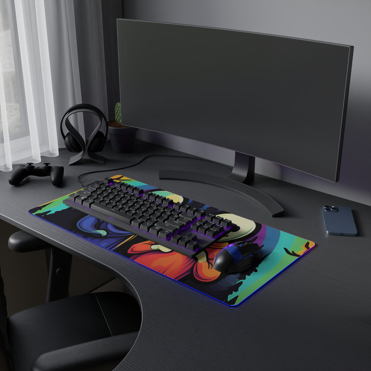 LED Gaming Mouse Pad with Living Life to the Fullest Design for Halloween LGBTQ+ Pride, view 30