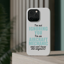 DistinctInk ToughCase for Apple iPhone, Compatible with MagSafe Charging - I'm Not Ignoring You Aircraft Mechanic Can't Hear