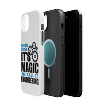 DistinctInk ToughCase for Apple iPhone, Compatible with MagSafe Charging - People Think It's Magic It's Engineering