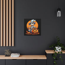 DistinctInk Canvas Wall Art with Haunted Jack-O'-Skeleton for Halloween