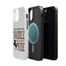DistinctInk ToughCase for Apple iPhone, Compatible with MagSafe Charging - Climb into the Saddle, Ready for a Ride