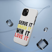 DistinctInk ToughCase for Apple iPhone, Compatible with MagSafe Charging - Serve It Smash It Win It Love It Tennis