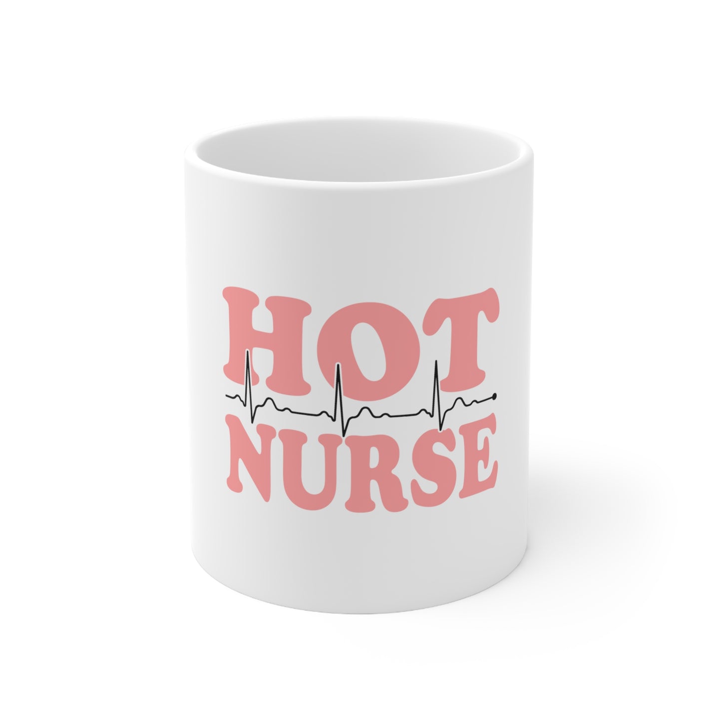 DistinctInk Glossy White Coffee / Tea Mug - Hot Nurse