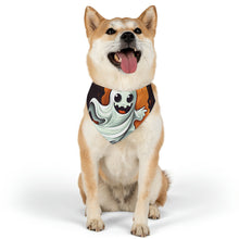 DistinctInk Adjustable Pet Banana Collar with Silly Specter Sprites Design for Halloween