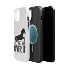 DistinctInk ToughCase for Apple iPhone, Compatible with MagSafe Charging - Just Get Over It - Horse Jump