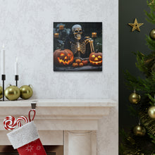 DistinctInk Canvas Wall Art with Skellington's Spooky Soiree for Halloween