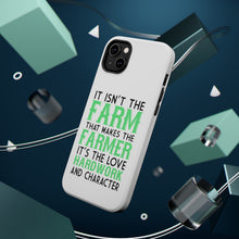 DistinctInk ToughCase for Apple iPhone, Compatible with MagSafe Charging - Hard Work & Character Make the Farmer