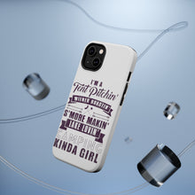 DistinctInk ToughCase for Apple iPhone, Compatible with MagSafe Charging - Tent Pitchin Weiner Roastin S'More Camping Girl