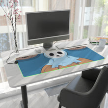 DistinctInk LED Gaming Mouse Pad with Ghost Skeleton Pumpkin Pattern Design for Halloween