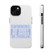 DistinctInk ToughCase for Apple iPhone, Compatible with MagSafe Charging - Swimming No Shirt No Shoes No Problem
