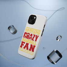 DistinctInk ToughCase for Apple iPhone, Compatible with MagSafe Charging - Warning Crazy Baseball Fan Approaching