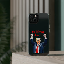 DistinctInk Clear Case for Apple iPhone or Samsung Galaxy - Trump "You Missed, Loser" Cartoon Design