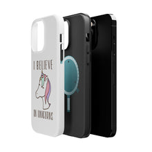 DistinctInk ToughCase for Apple iPhone, Compatible with MagSafe Charging - I Believe in Unicorns