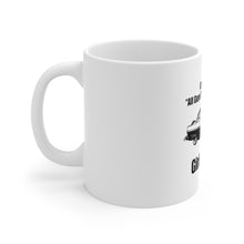 DistinctInk Glossy White Coffee / Tea Mug - All Guys Think About is Sex - Cars!
