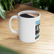 DistinctInk Glossy White Coffee / Tea Mug - People Think It's Magic It's Engineering