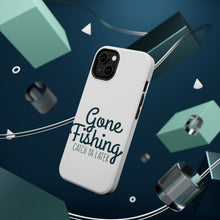 DistinctInk ToughCase for Apple iPhone, Compatible with MagSafe Charging - Gone Fishing Catch Ya Later
