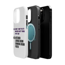 DistinctInk ToughCase for Apple iPhone, Compatible with MagSafe Charging - Whisper Dirty Things In My Ear Marriage