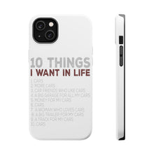 DistinctInk ToughCase for Apple iPhone, Compatible with MagSafe Charging - Things I Want In Life - Cars, Money, Woman