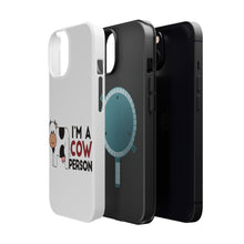 DistinctInk ToughCase for Apple iPhone, Compatible with MagSafe Charging - I'm A Cow Person