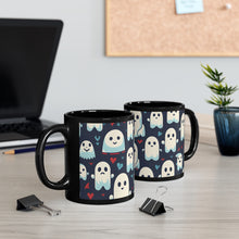 DistinctInk Black Coffee Mug - Skelephants and Ghostly Ghouls for Halloween