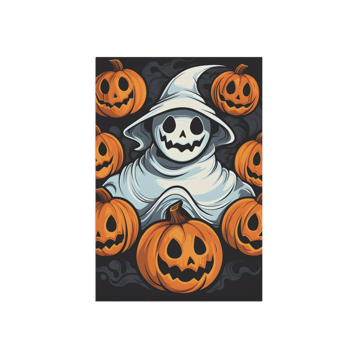 Garden & House Banner / Flag with Spooky Skeletal Pumpkin Patch Design for Halloween, view 4