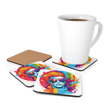 DistinctInk (Set of 4) Corkwood Coasters with Leading with Courage and Grace Design for LGBTQ+ Pride