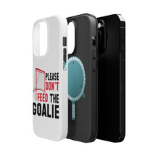 DistinctInk ToughCase for Apple iPhone, Compatible with MagSafe Charging - Please Don't Feed the Goalie