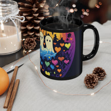 DistinctInk Black Coffee Mug - A Life Of Adventure for Halloween LGBTQ+ Pride
