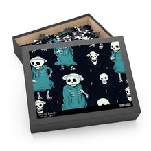 DistinctInk Jigsaw Puzzle with Haunted Skeleton Crew Design for Halloween
